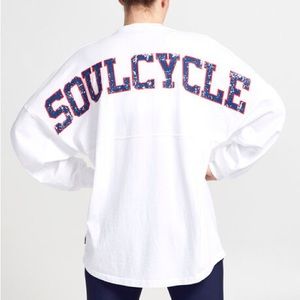 SoulCycle Varsity Jersey Longsleeve White Tee